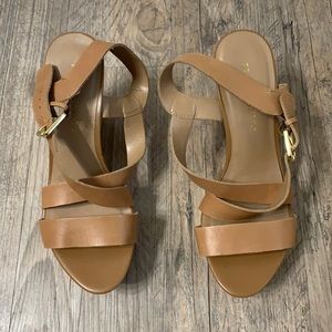 Tan Leather Wedges